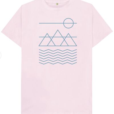 Simplified Nature Mens Organic Ethical T-Shirts by Stitch & Simon - pink