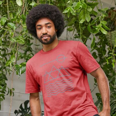 Simplified Nature Mens Organic Ethical T-Shirts by Stitch & Simon - red