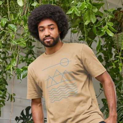 Simplified Nature Mens Organic Ethical T-Shirts by Stitch & Simon - sand