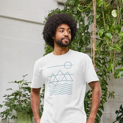 Simplified Nature Mens Organic Ethical T-Shirts by Stitch & Simon - white