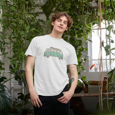 VW Camper Van Organic Sustainable T-Shirt by Stitch & Simon - blue-2