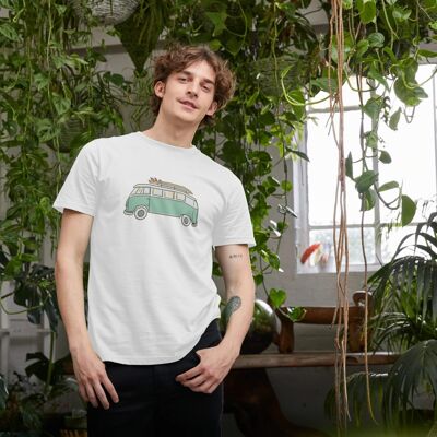 VW Camper Van Organic Sustainable T-Shirt by Stitch & Simon - white