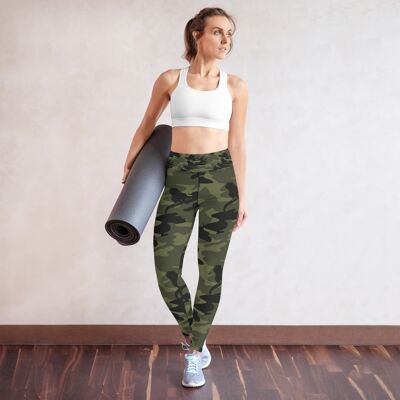 Green Camo Womens Yoga Leggings