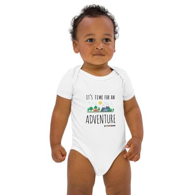 Organic Cotton Babygrow – Eco-friendly baby bodysuit - white
