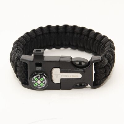 Emergency Paracord Bracelets - Black