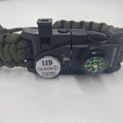 Ultimate Paracord Survival Bracelet - Green