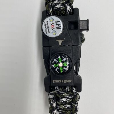 Ultimate Paracord Survival Bracelet - Green Camo
