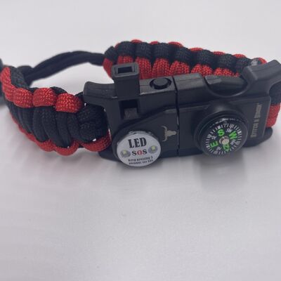 Ultimate Paracord Survival Bracelet - Red