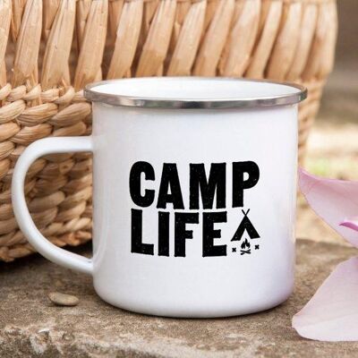 Camping Mug Enamel Mug Campfire Mug Camp Life Tin – Camping Gifts
