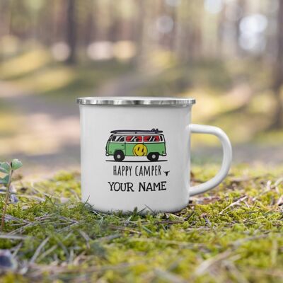 Personalised Enamel Camping Mugs Campfire Gift Mugs