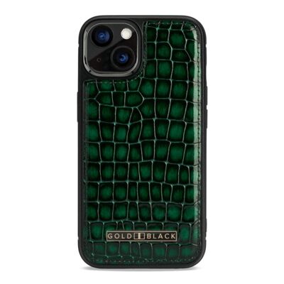 iPhone 13 MagSafe Leder Case Milano Design grün