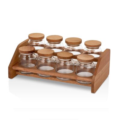 Support de stockage d'épices Joy Kitchen - 8 pots - 290 cc