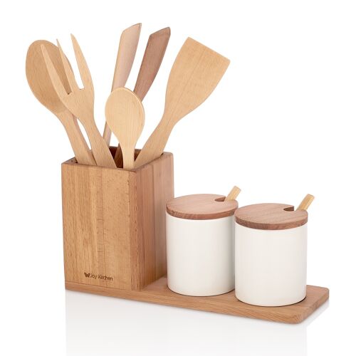 Joy Kitchen houten keuken set - keukengerei-/kruiden schaaltjes