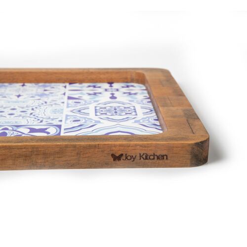 Joy Kitchen wooden tray - Retro Mavi