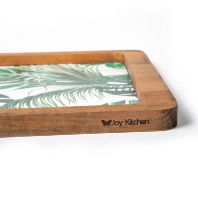 Joy Kitchen wooden tray - Yaprak Desenli