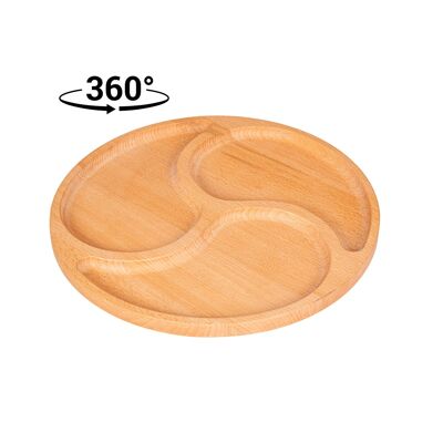 Drehbares Tablett aus Holz von Joy Kitchen – 3 Fächer