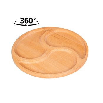 Plateau de tappas rotatif en bois Joy Kitchen - 3 compartiments 1