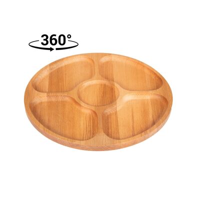 Joy Kitchen rotating wooden tappas plateau - 5 compartments