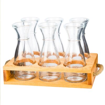 Joy Kitchen houten waterflessen tray - set van 6