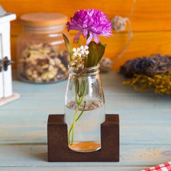 Vase Joy Kitchen avec support en bois - lot de 1 2
