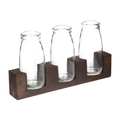 Joy Kitchen Vase mit Holzständer - 3er Set