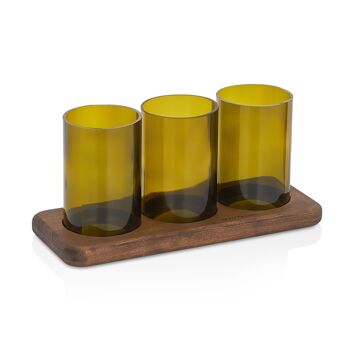 Vases bouteilles Joy Kitchen sur plateau en bois 1