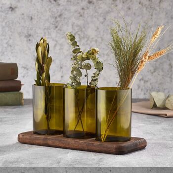 Vases bouteilles Joy Kitchen sur plateau en bois 2