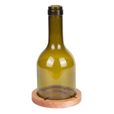 Portavelas Joy Kitchen botella en meseta de madera - Winy