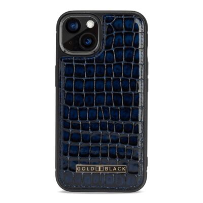 iPhone 13 MagSafe Leder Case Milano Design blau