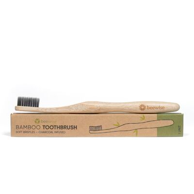 Brosse à dents en bambou | Ergonomique | Poils doux