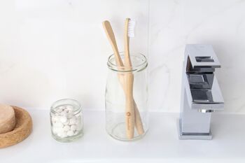 Brosse à dents en bambou | Ergonomique | Poils moyens 4