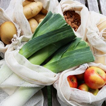 Ensemble de sacs de produits réutilisables x 8 | Coton organique 2