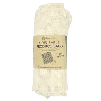Ensemble de sacs de produits réutilisables x 8 | Coton organique 7