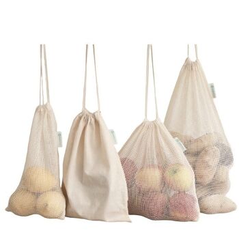 Ensemble de sacs de produits réutilisables x 8 | Coton organique 1