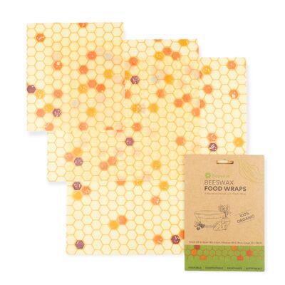 Beeswax Food Wraps Set x 3 | Organic Cotton