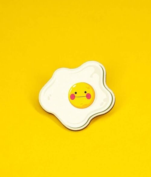 Louie Fried Egg - Wooden Pin Badge