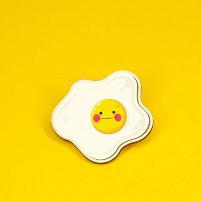 Louie Fried Egg - Wooden Pin Badge
