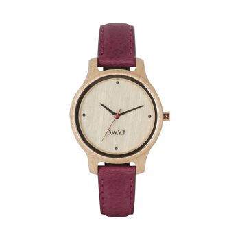 Montre femme AQUILA prune (cuir) 1