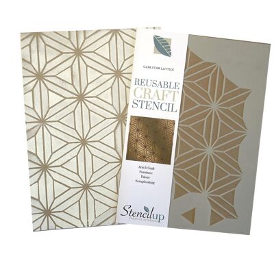 Star Lattice Craft Stencil • Stencil for furniture - A4