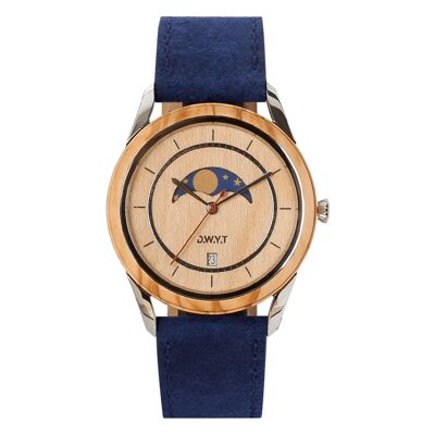 FULL MOON sapphire blue watch (leather)