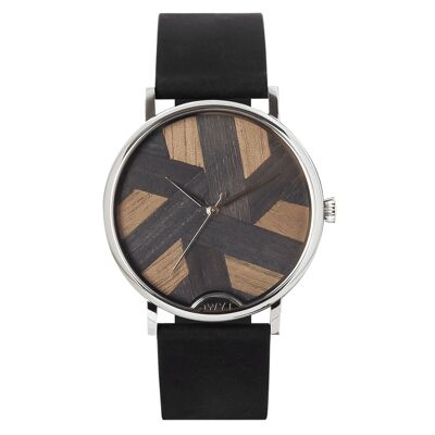 SYMPHONY 41 charcoal black watch (leather)