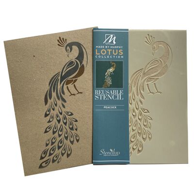 Peacock Furniture Stencil - MBM Lotus Collection - A4