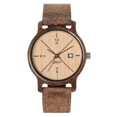 BAIKAL sepia brown men's watch (leather)