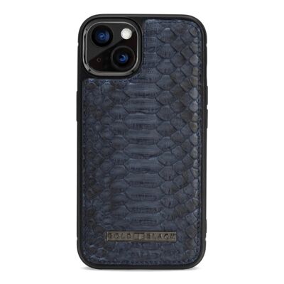 iPhone 13 MagSafe leather case python navy blue