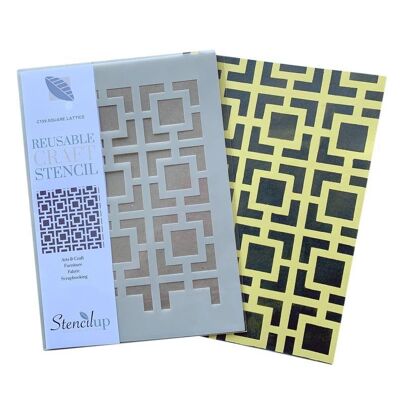 Simple Square Lattice Craft Stencil - A3