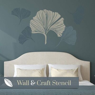 Ginkgo Leaf Wall Stencil - MEDIUM