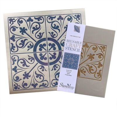 Verulam Tile Stencil for Walls and Floors - 15cm with grout