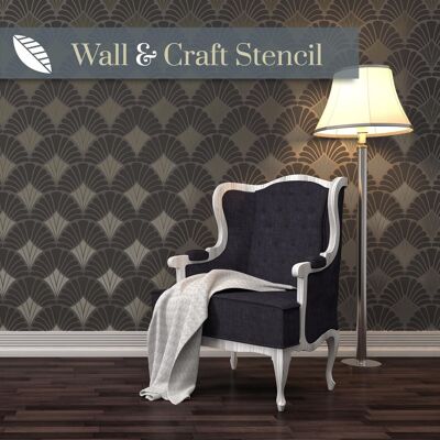 Deco Shells Wall Stencil - 2 COLOUR