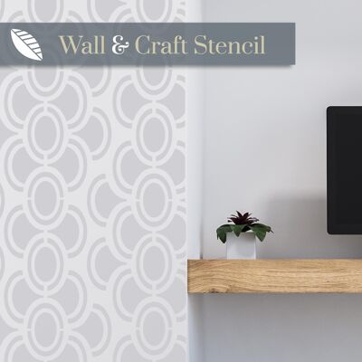 Oval Chain retro wall stencil - WALL SMALL 2 COL