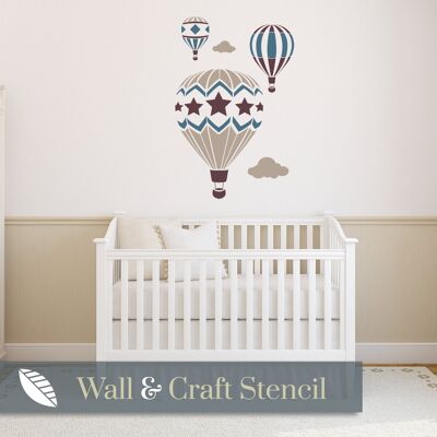 Hot Air Balloons Wall Stencil - CRAFT a4